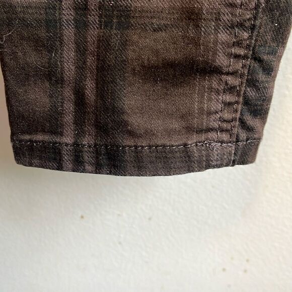 EXCELLENT CONDITION WOMEN’S DEMOCRACY “AB”SOLUTION BROWN PLAID SLIMMING PANTS - Picture 7 of 9